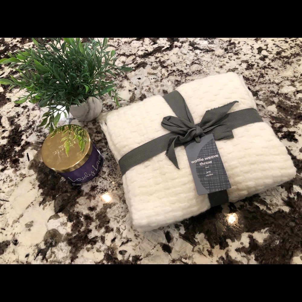 West elm waffle weave throw